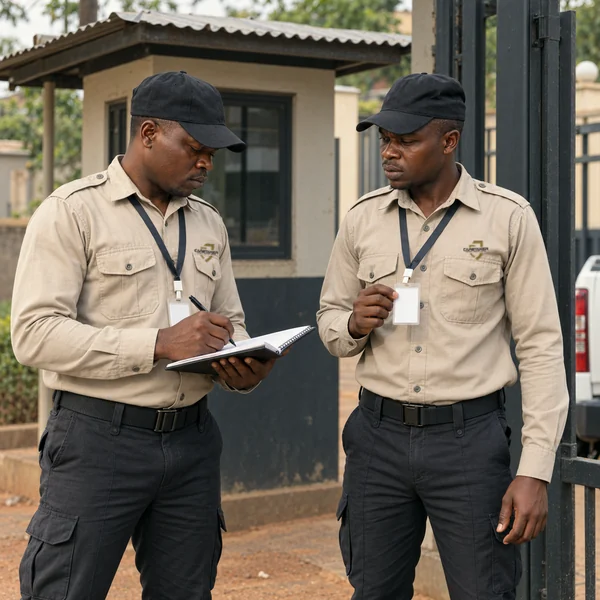 A Caretaker field supervisor recording a spot check while an officer presents identification